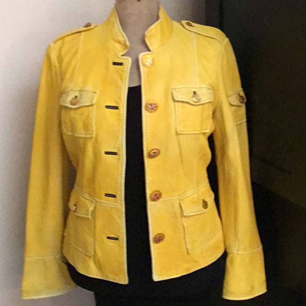 Tory Burch Vintage Style Distressed Leather Blazer/Jacket Like New